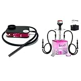 NBILIC Portable Hookah Set with Everything Included for Travel, Shisha Hookahs with LED Lights & Accessories