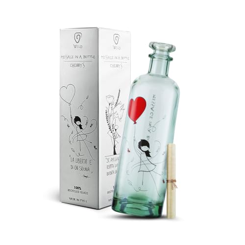 Bottiglia di vetro WILD® | Tappo ermetico per acqua frizzante e naturale | Antigraffio e lavabile in lavastoviglie - Vetro 100% riciclato - 700ml | LIBERTÀ