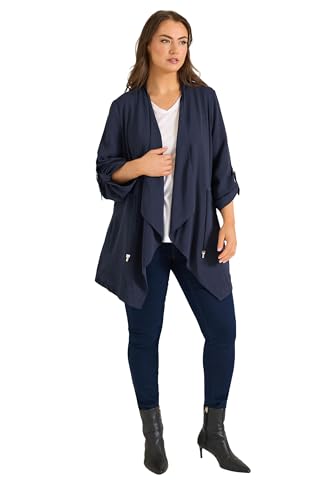 Image of EVANS Curve Blue Lightweight Waterfall Jacket - Women's - Plus Size Curve