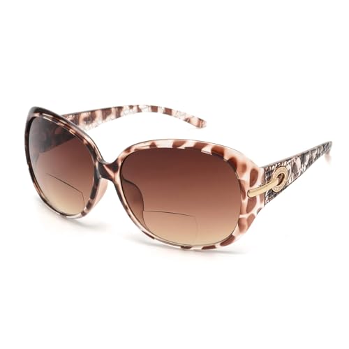 JM Classic Bifocal Reading Sunglasses for Women Vintage Reader Glasses Outdoor Tortoise(200835) +1.25
