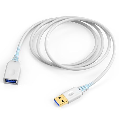 USB Extension Cable,6FT White USBA Male to Female...