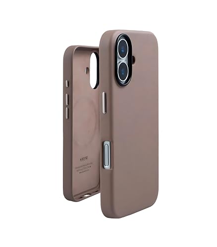 Image of Mag Noble Series Case for iPhone 16 Compatible with MagSafe Wireless Charging | Premium Leather Texture | Shockproof Slim Protective Cover | Desert Titanium Edition