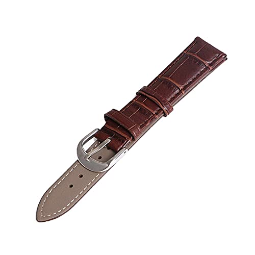 [MizukiHinata] 12/14/16/18/19/20/22mm Manner Frauen Bunte echtes Leder-Uhrenarmband-Ersatzarmband Armbander Uhren Zubehor(Brown,