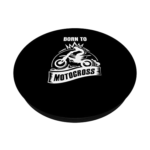 Born To Motocross Enduro Motocross PopSockets Swappable PopGrip, Black - Image 2