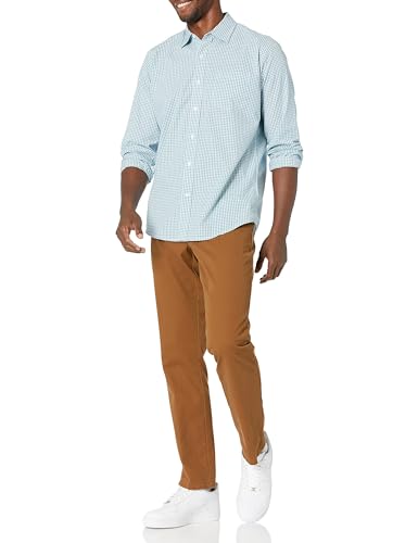 Image of Amazon Essentials Men's Regular-Fit Long-Sleeve Casual Poplin Shirt, Button Front, Business Casual, Collared