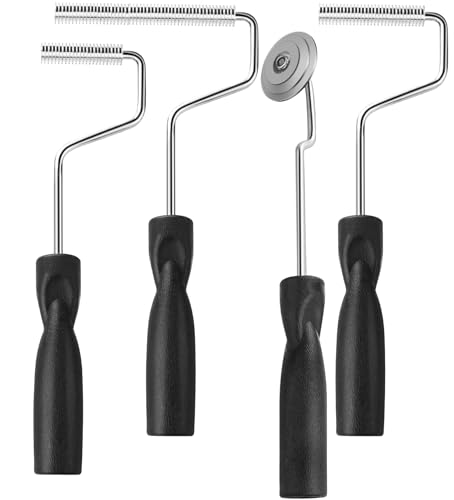 Fiberglass Roller Tools Kit 4Pcs Bubble Paddle Tool Fiberglass Resin Laminating Roller Set for Tub Shower Bathtub Boat Repair