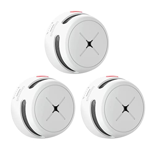 Image of AEGISLINK Smoke Detector 10-Year Battery with Test /Silence Button, Fire Alarm with Photoelectric Sensor, Low Battery Warning, S500 (Independent, 3-Pack)