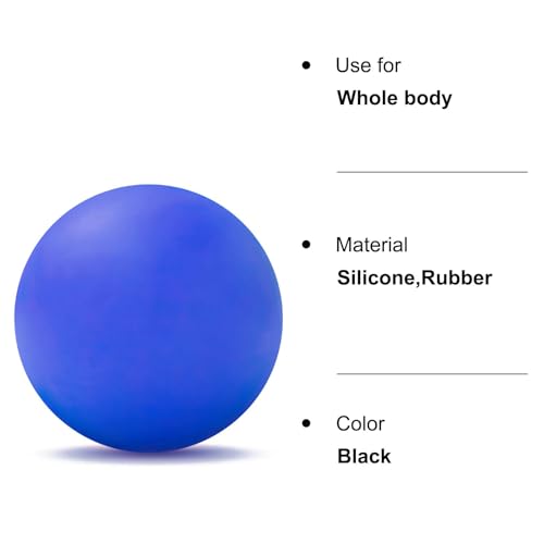 Image of WOVTE Massage Lacrosse Ball for Sore Muscles, Shoulders, Neck, Back, Foot, Body, Deep Tissue, Trigger Point, Muscle Knots, Yoga and Myofascial Release (Royal Blue)