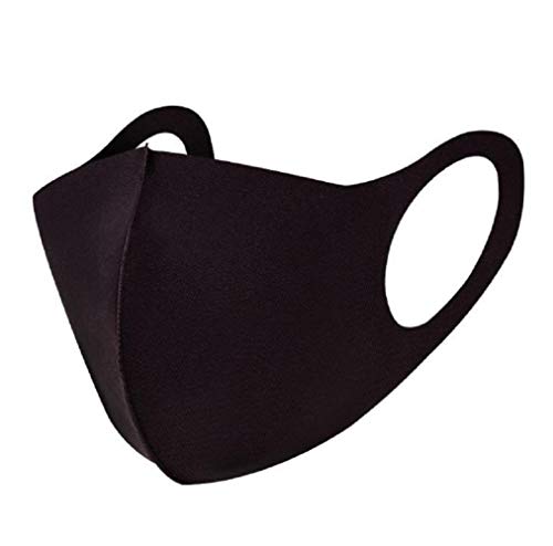 Beeria Masque en polyuréthane réutilisable, lavable et perméable à l’air avec protection contre la poussière le soleil et la pollution pour extérieur Unisexe Noir Cover