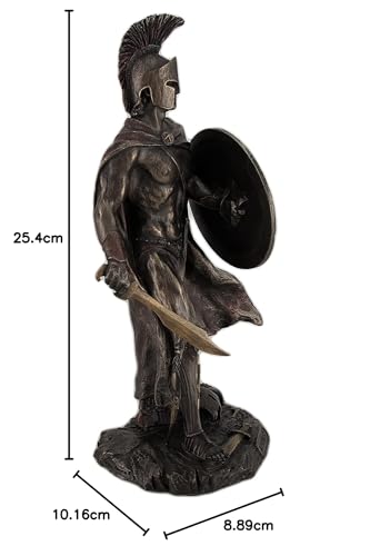 Resin Statues Wu76647a4 Spartan King Leonidas With Sword And Shield Bronzed Statue 3.5 X 10 X 4 Inches Bronze
