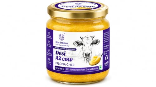 Bos Indicus Desi A2 Cow Bilona Ghee, 500 ml Bos Indicus Desi A2 Cow Bilona Ghee, 500 ml
