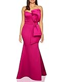 MAYFASEY Women's Sexy Strapless Off Shoulder Bodycon Party Cocktail Mermaid Evening Dresses Rosy XL