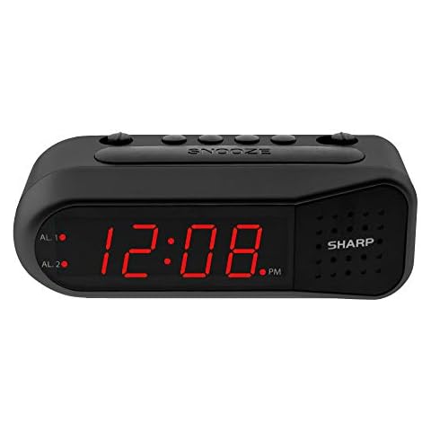 Sharp Digital Alarm Clock with Red LEDs Cover