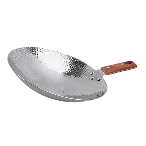 Wok de acero inoxidable con mango de madera HEALLILY