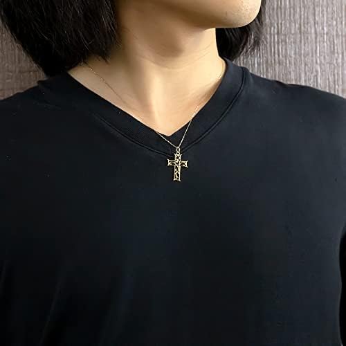 価格は安く アトラス Atrus ネックレス メンズ 18金 イエローゴールドk18 クロス ペンダント 透かし ミル打ち スライド式 18金グリームカットチェーン Batesmartin Com