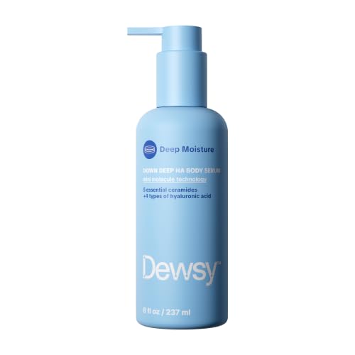 Down Deep Hyaluronic Acid Body Serum Scented Hydrating Body Serum with Four Hyaluronic Acids and Five Ceramides Fast-Absorbing Deep Hydration for Smooth Dewy Skin 8 oz
