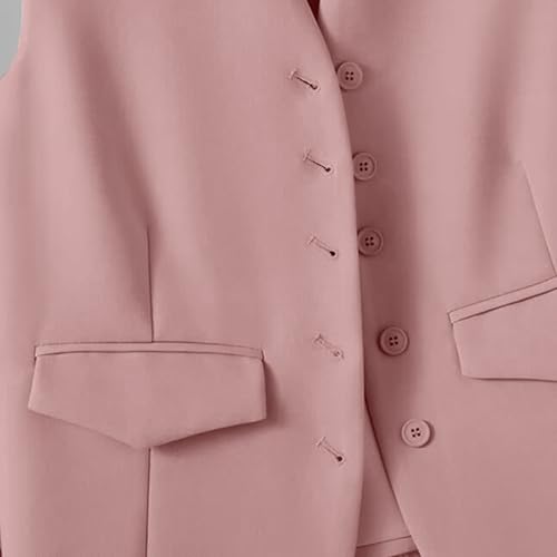 Chaleco de botones para mujer con cuello en V que estiliza tu silueta profesional a diario 6