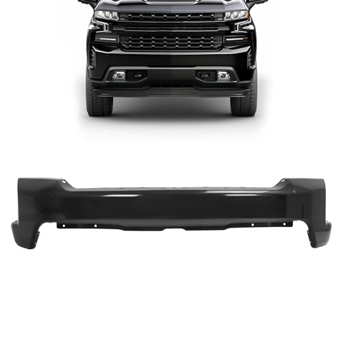 KUAFU Front Bumper Face Bar 3Pcs Compatible with 2019-2022 Chevy Silverado 1500 Front Bumper Cover W/O Park Assist Sensor Holes Replacement For GM1002875, 84588804 Steel Powder Coated Black