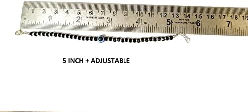 KUKSHYA JEWELLERS Exclusive 925 Evil Eye Nazariya Bracelet with Black & Silver Beads (Crystal) for Baby Boys & Girls 5 Inch + Adjust (KIDS EVIL EYE)