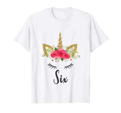 Unicornio 6 cumpleaños fiesta traje seis camiseta regalo Camiseta