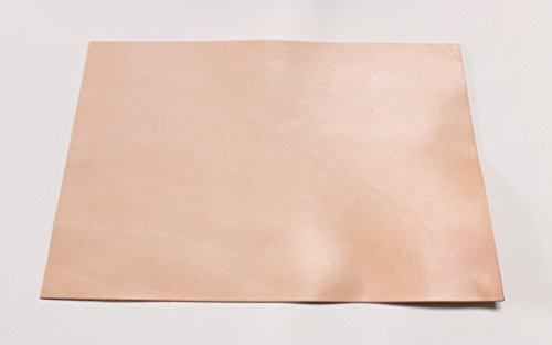 Großes Lederstück von ca 50x32 cm. Zuschnitt, Blankleder, Dickleder, Punzierleder - kräftige, pflanzlich/vegetabil gegerbte Rindleder mit 3,2-3,5 mm Stärke und unverfälschtem Narbenbild im Leder Cover