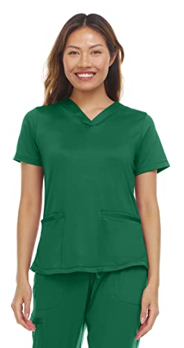MediChic Women's Scrubs V-Neck Nylon Spandex Active Scrub Top