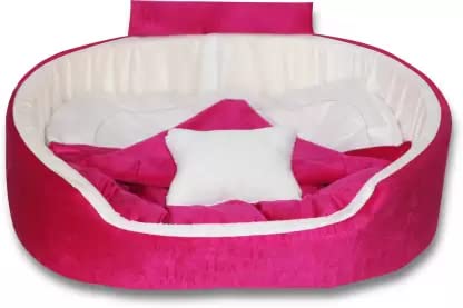 Expecting Smile A+ Export Quality Soft Velvet Sofa Shape with Bed Head and Blanket Dog Cat Pet Bed, Soft and Comfortable,with Pillow Pink Wht 3 (B0C4YXS8D7) Amazon Price History, Amazon Price Tracker