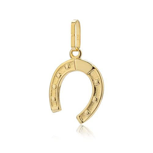 NKlaus Pendentif fer à cheval 333 or jaune 13,5mm petit porte-bonheur brillant 8641
