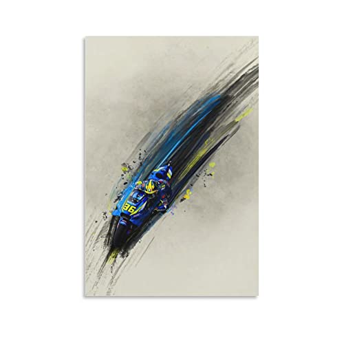 Joan Mir MotoGP Poster vintage à suspendre sur toile pour chambre à coucher, salon, décoration murale 20 x 30 cm