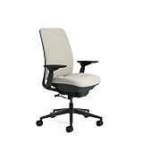 Steelcase Amia, silla de oficina ergonómica con sujeción lumbar regulable en altura y brazos regulables Beige avena; Fabricado en Europa
