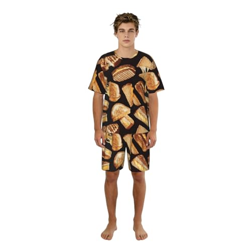 Pyjama été homme à poches style décontracté pour les brunchs et week-ends à la maison