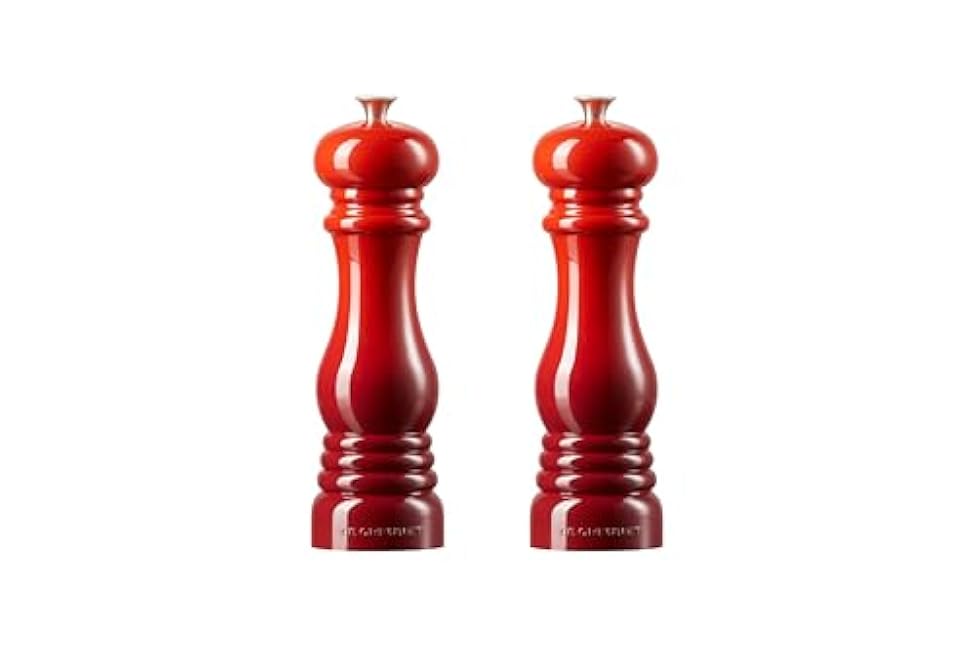 Le Creuset Salt and Pepper Mill Set, 8-Inch, Cerise
