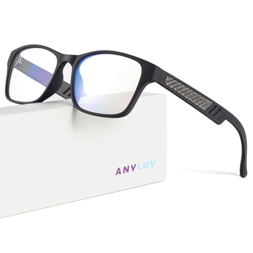 Image of ANYLUV Blue Light Blocking Glasses for Men Women Lightweight Computer Gaming Glasses Anti Eye Strain Rectangle Frame