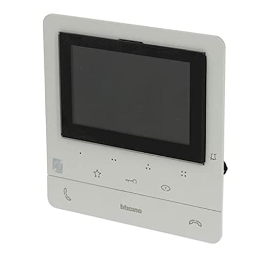 Bticino 344672 Poste Intérieur Vidéo Couleur Classe 100 Evolué avec Écran 5 Pouces et Boucle Inductive, Blanc