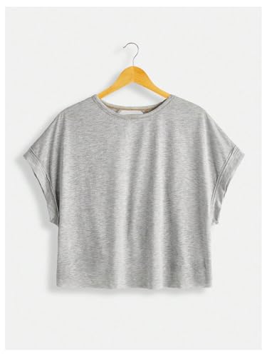 Image of SOLY HUX Women Open Back Tops Workout Backless Tee Casual Athletic Shirts Short Sleeve Oversized Gym T Shirt