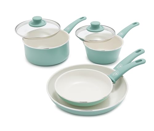 GreenLife Soft Grip, Healthy Ceramic Nonstick Set, 7" and 10" Fry...