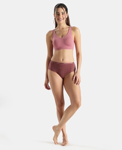 Image of Jockey 1550 Women's Super Combed Cotton Elastane Stretch Slip On Crop Top with Stay Fresh Treatment Bra