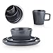 Stone Lain Coupe Stoneware Dinnerware Set, Service for 4, Gray Matte