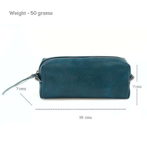 Image of VISMIINTREND Teal Blue Pencil Pen Case - Multi-Functional Pouch Holder for Students, School, College, and Office Supplies
