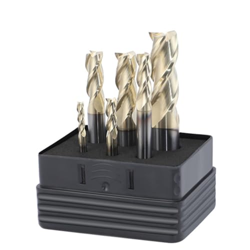 Image of Carbide Square Inch End Mill HRC70 Double Edge 3 Flute TICN Coating Tungsten Steel for Aluminum Wood Endmills 1 /8,3 /16,1 /4,5 /16,3 /8,1 /2 Series 6pcs Set