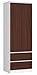 AKORD Szafa Star S Dwudrzwiowa S 60 cm 2 Szuflady z Półkami i Drążkiem na Ubrania do Sypialni Garderoby Styl Minimalistyczny Płyta Laminowana 16mm Kolor Biała/Wenge