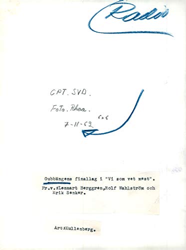 Vintage photo of Gubb228;ngen39;s final team in"We Who Know Most": Lennart Berggren, Rolf Wahlstr246;m and Erik Zenker