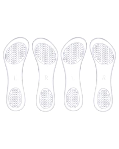 KGDUYC Plantillas Silicona Transparentes,Ideal para Todo Tipo De Zapatos,Planos,con Tacón Alto,Tacon Bajo Sandalias O Zapatos De Hombre,Evita La Fascitis Plantar Y Reduce El Dolor De Pies,2 Pares