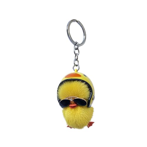 FAYZSOWSR Duck Keychain with Glasses Sunglasses Little Yellow Duck Keychain Decorative Keychains for Men and Women (Yellow)