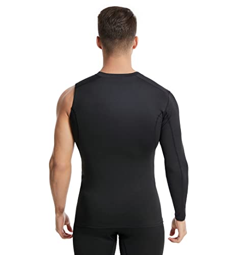 New Compression Shirts for Men 1/2 Single Arm Long Sleeve Athletic Base Layer Undershirt Gear T Shirt for Workout Basketball3