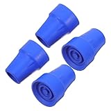 UKCOCO 4 Piezas Conjunto de Tapas de Goma Antideslizantes para Bastones de Trekking con Refuerzo Metálico Absorción de Impactos y Agarre Seguro para Senderismo Asfalto Montaña