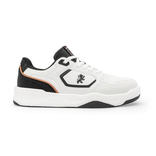 Image of Red Tape Men's Sneakers White Black Pu Mesh Round Toe Lace-Up
