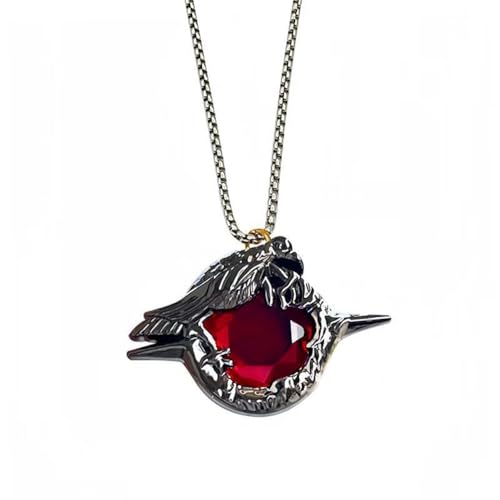 Image of Game LAD Sylus Crow Cosplay Badge Necklace Alloy Red Gem Brooch Lapel Pins Jewelry Bag Costume Accessories Prop Gifts