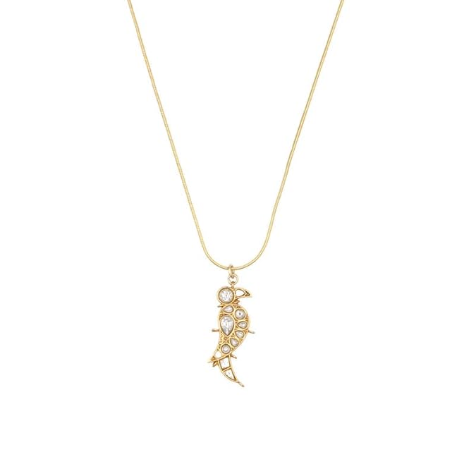 Sangeeta Boochra 925 Sterling Silver Bird Gold polished Pendant with chain|Fine Jewellery for Women & Girls|Certificate of Authenticity and 925 Stamp|Handcrafted
