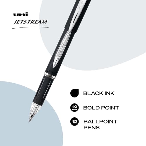 Image of uniball Jetstream Ballpoint Pens, Medium Point (1.0mm), Black, 12 Pack